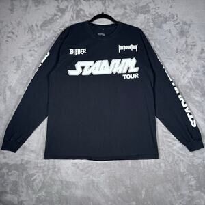Justin Bieber Purpose Stadium Tour 2017 Long Sleeve Shirt Black Medium